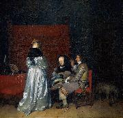 Gerard ter Borch the Younger Three Figures conversing in an Interior, known as The Paternal Admonition Germany oil painting artist